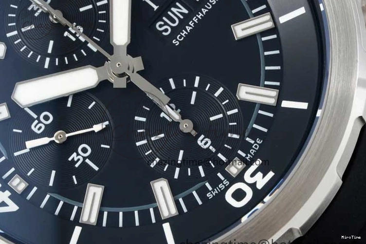 MIROTIME 0425 Aquatimer Chrono SS RSF 1:1 Best Edition Black Dial on Black Rubber Strap A EyeCatching 7073